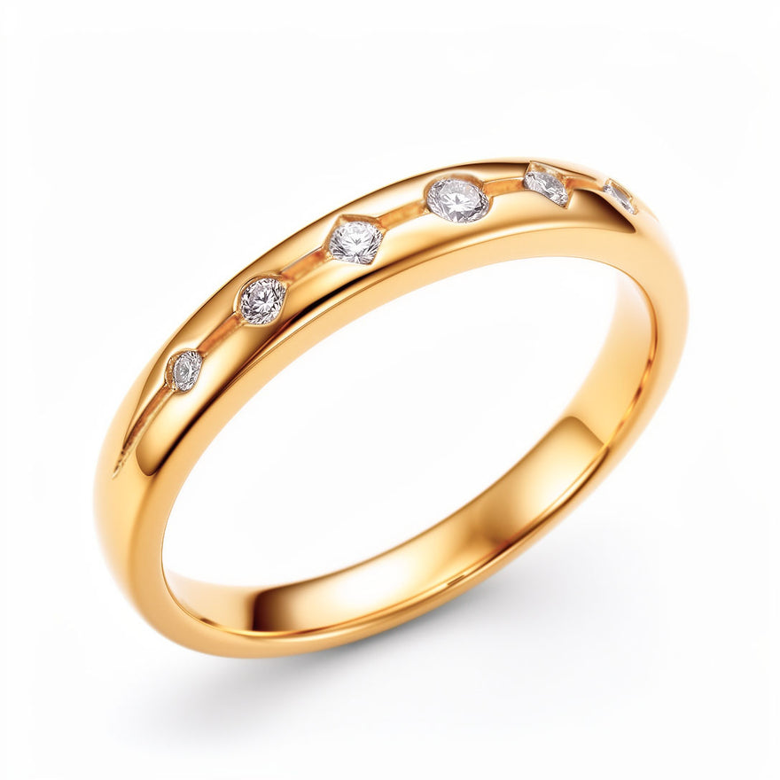 Slim cubic zirconia band ring, 3 mm