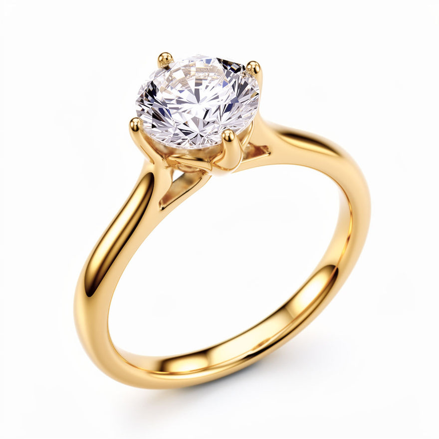 Four-prong solitaire engagement ring