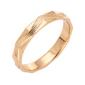 Gold-plated 3 mm unisex ring with a ribbed texture