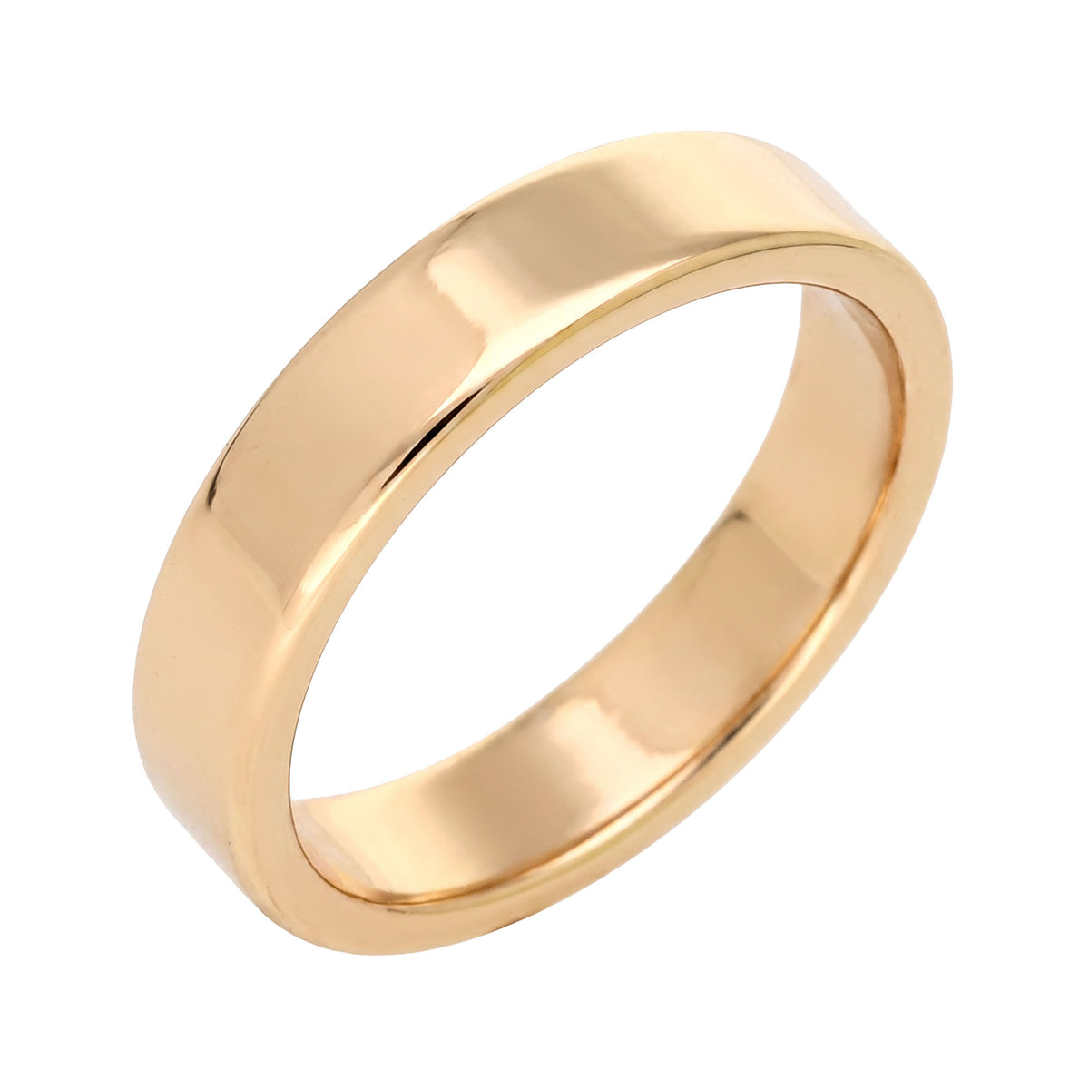 Classic smooth 4 mm wide ring, gold-plated