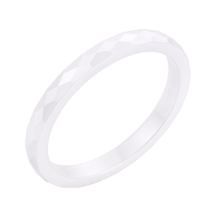 Faceted ceramic stacking ring