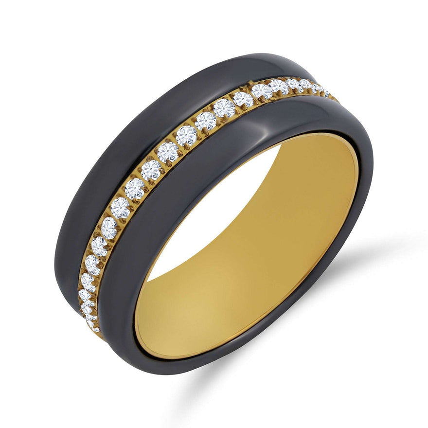 Dark ceramic eternity ring, 8 mm