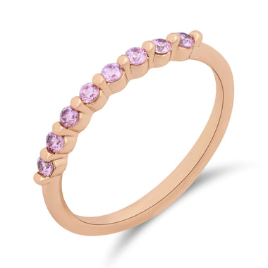 Pink cubic zirconia stacking ring