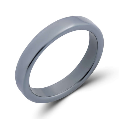 Polished hematite band ring, 4 mm
