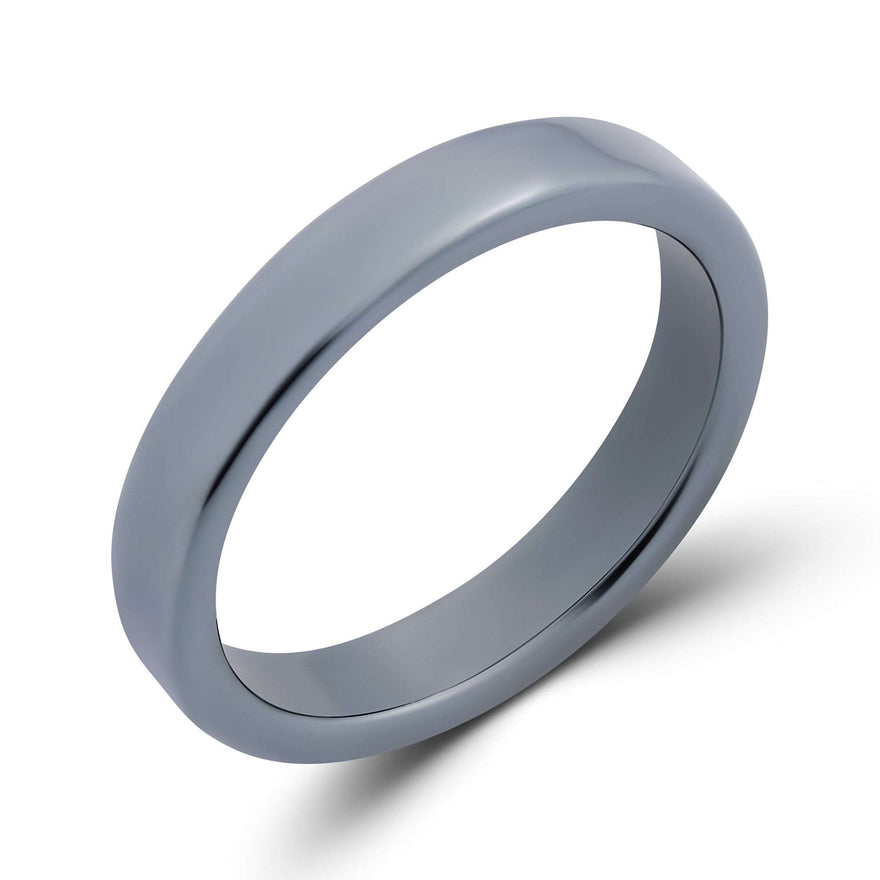 Polished hematite band ring, 4 mm