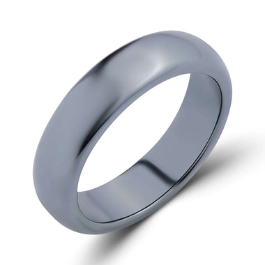Mirror-polished hematite ring, 6 mm
