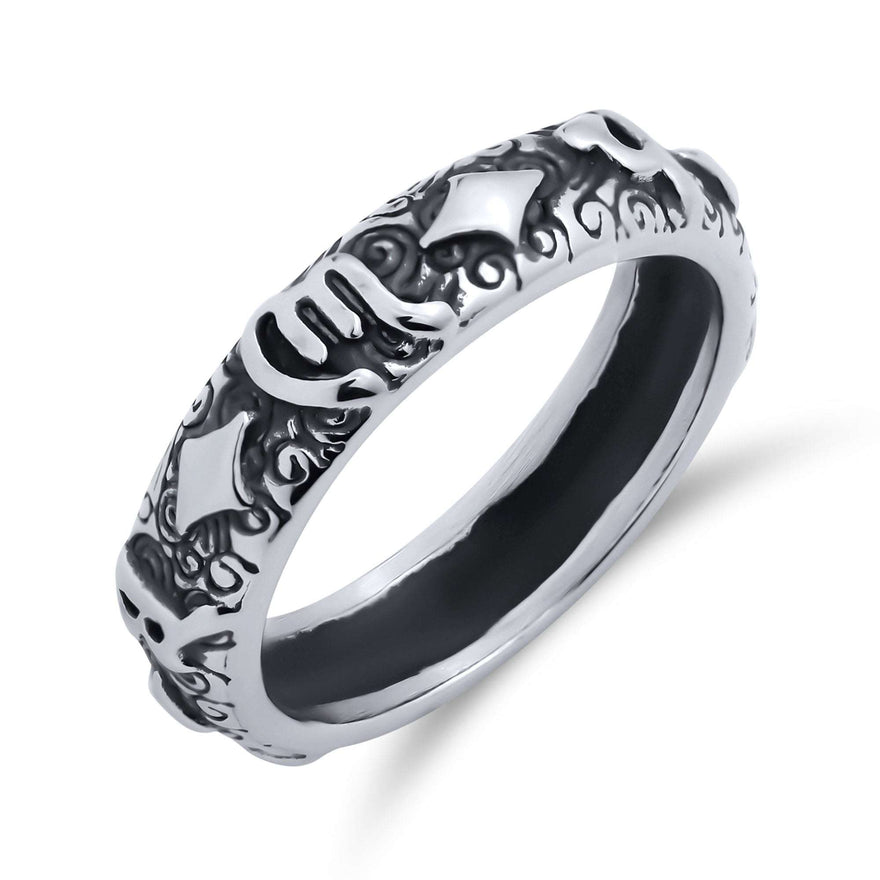 Embossed symbol band ring, 5.5 mm