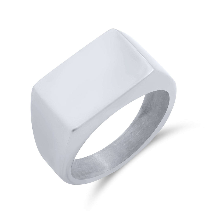 Chunky square signet ring, 12 mm