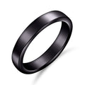 Black ceramic ring with a smooth polished surface, minimalist unisex design