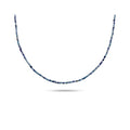Faceted blue and violet bead necklace with a smooth colour gradient