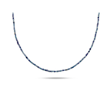 Blue and violet faceted bead necklace