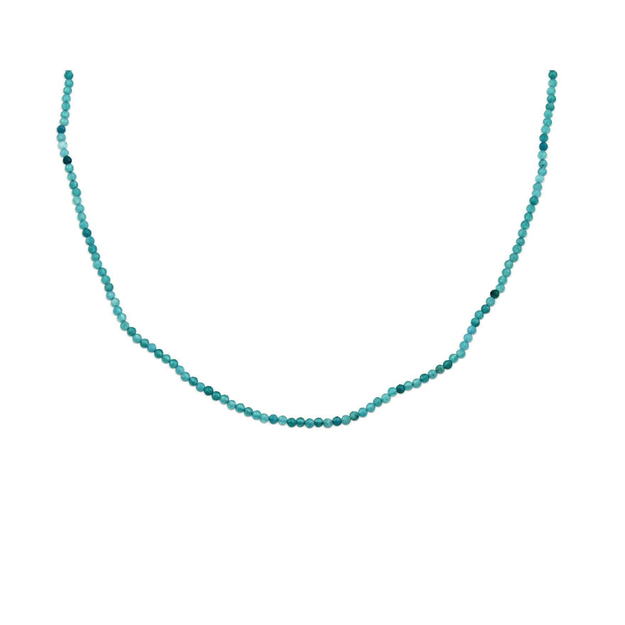 Green faceted bead necklace, 40–45 cm