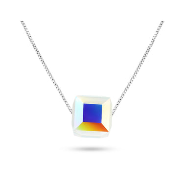 Square Swarovski crystal necklace