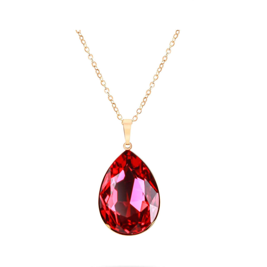 Red Swarovski teardrop necklace