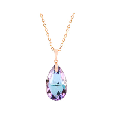 Multicolour teardrop crystal necklace