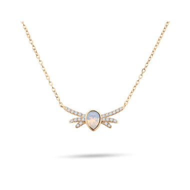 Winged pear-drop necklace, 40–45 cm