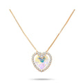 Sparkling crystal heart in a cubic zirconia frame on a Venetian chain