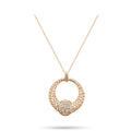 Round openwork pendant and cubic zirconia ball on a gold-plated anchor chain