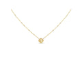 Gold-plated four-leaf clover pendant with a sunburst pattern on a fine chain