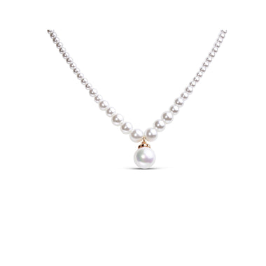 Faux pearl necklace with a pearl drop