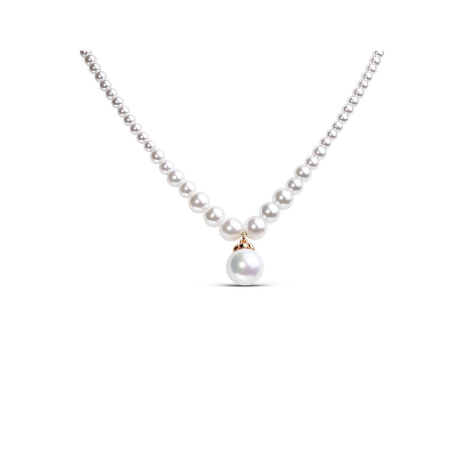 Faux pearl necklace with a pearl drop