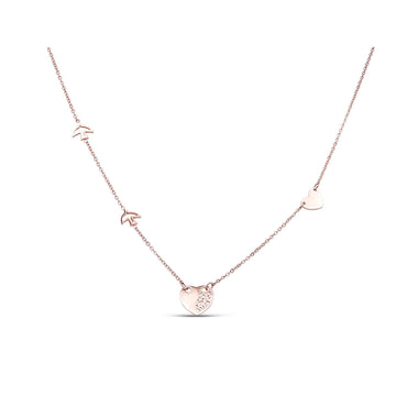 Ornate heart necklace with little birds