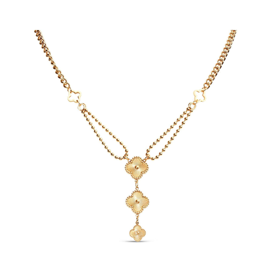 Four-leaf clover Y necklace, 47–52 cm