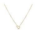 Gold-tone chain with an open heart pendant edged with cubic zirconia