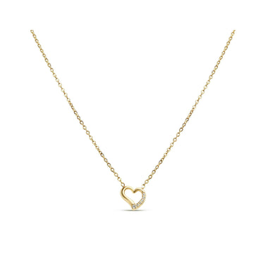 Open heart necklace with cubic zirconia