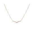 V-shaped necklace with a row of cubic zirconia on a fine gold-tone chain