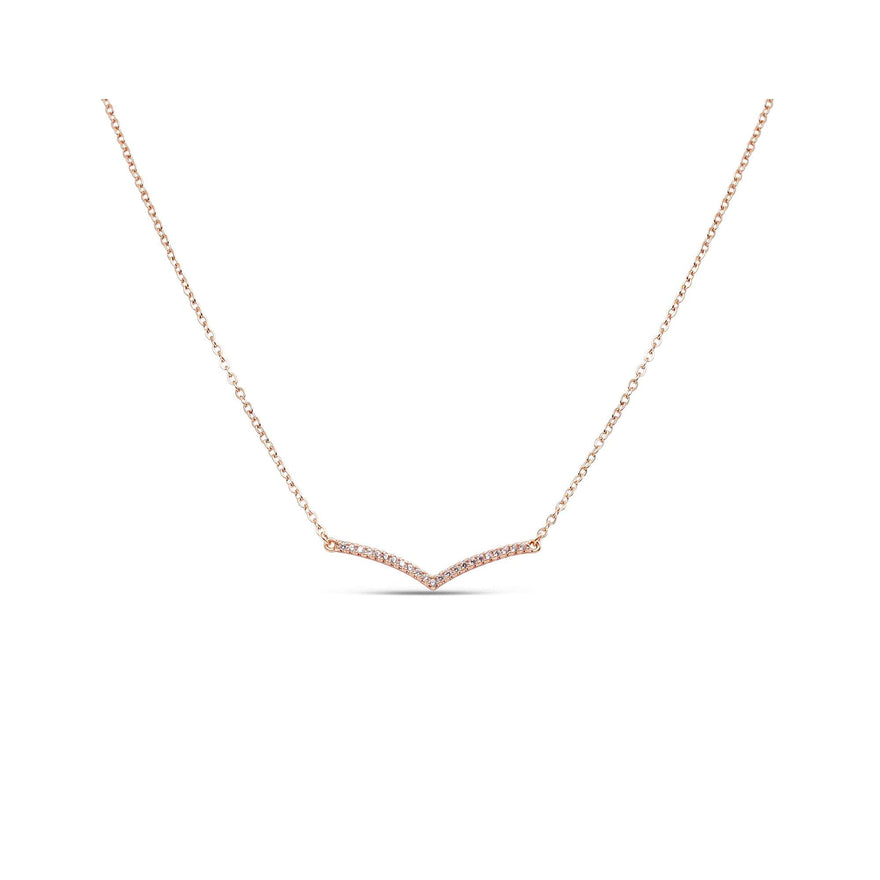 V-shaped cubic zirconia necklace
