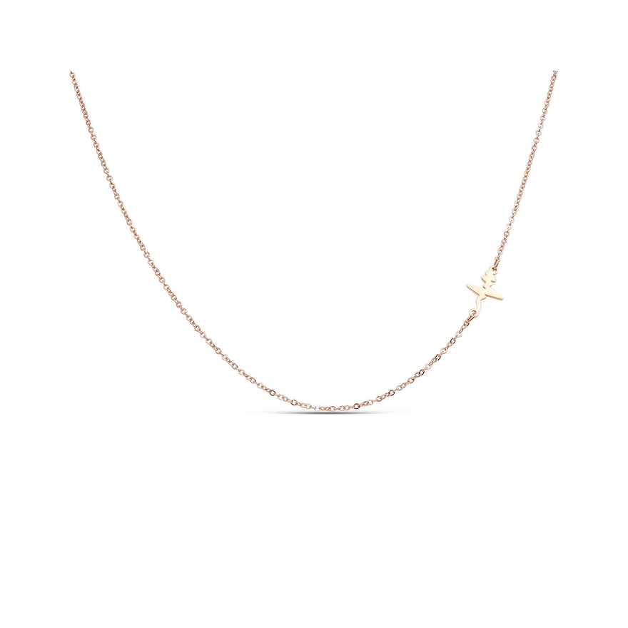Off-centre heartbeat pendant necklace