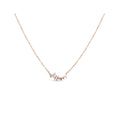 Necklace with the word Happy and a cubic zirconia butterfly, warm gold plating