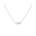 Infinity pendant necklace on a fine gold-plated chain, white background