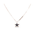 Long rose gold-plated necklace with bar links and a black star pendant
