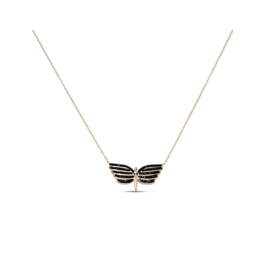 Black-winged butterfly necklace
