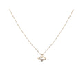 Gold-plated necklace with a winged heart pendant and sparkling white cubic zirconia