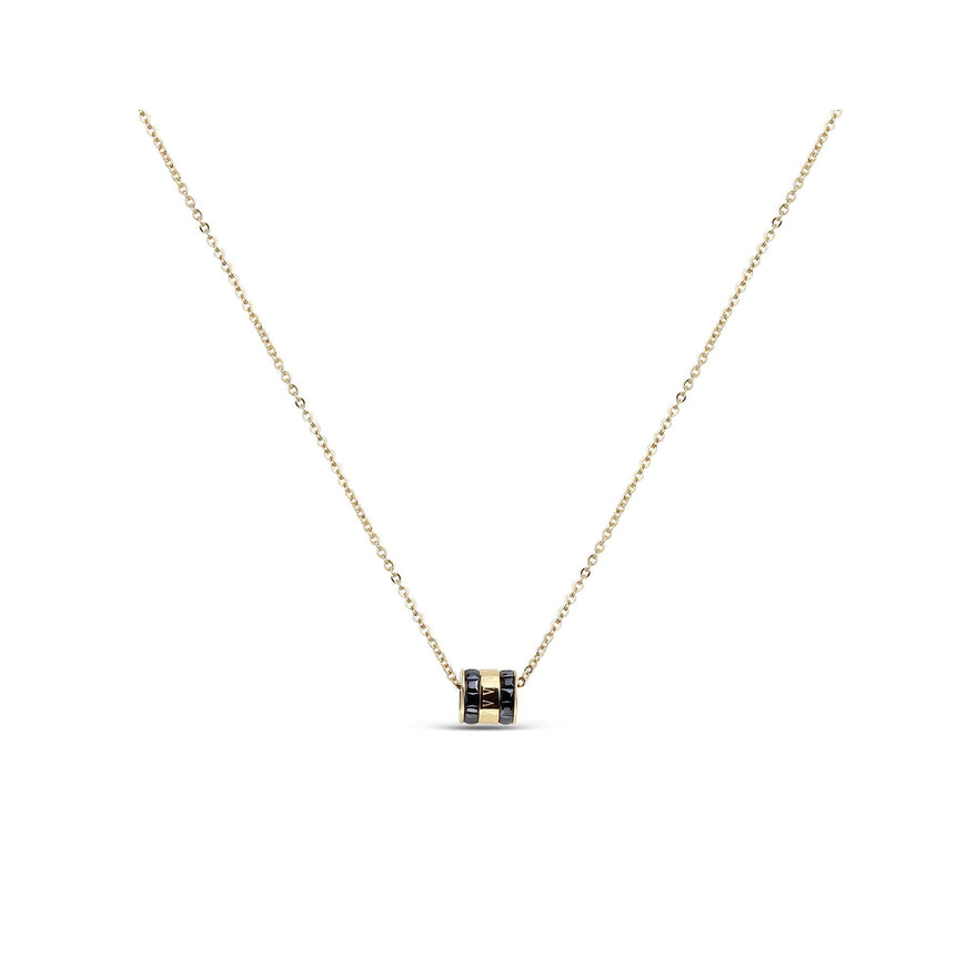 Roman numeral cylinder pendant necklace
