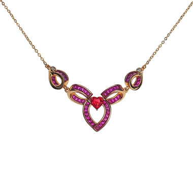 Red heart pendant necklace, 43–48 cm