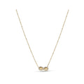 Fine gold-plated chain with an infinity pendant set with clear cubic zirconia