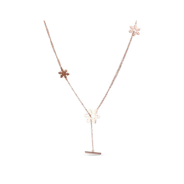 Long snowflake pendant necklace, 80 cm