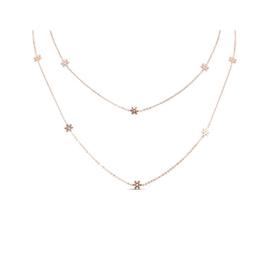 Tiny snowflake chain necklace, 58 cm