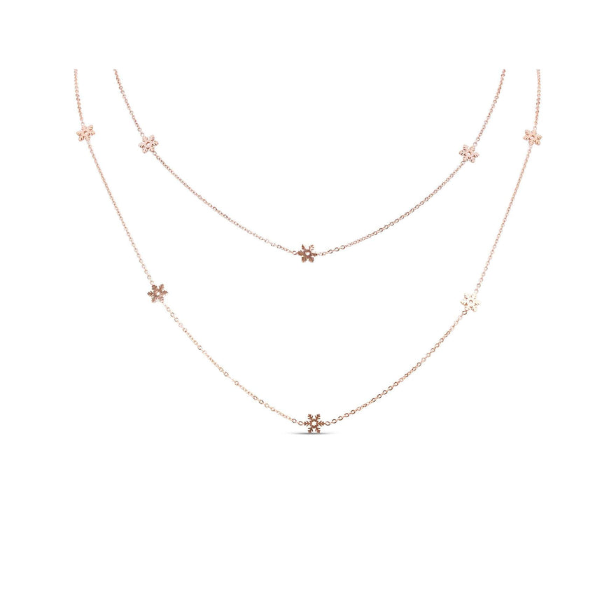 Tiny snowflake chain necklace, 58 cm