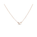 Gold-plated butterfly necklace with cubic zirconia on one wing and a fine Venetian chain
