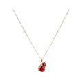 Fine gold-plated necklace with a red swan pendant and white cubic zirconia