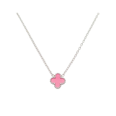 Pink clover necklace, 40–45 cm