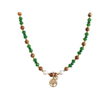 Tree of life necklace with jasper beads