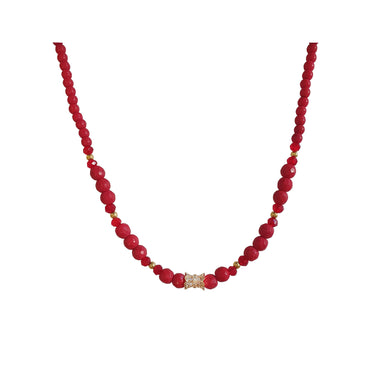 Red howlite bead necklace, 47–52 cm