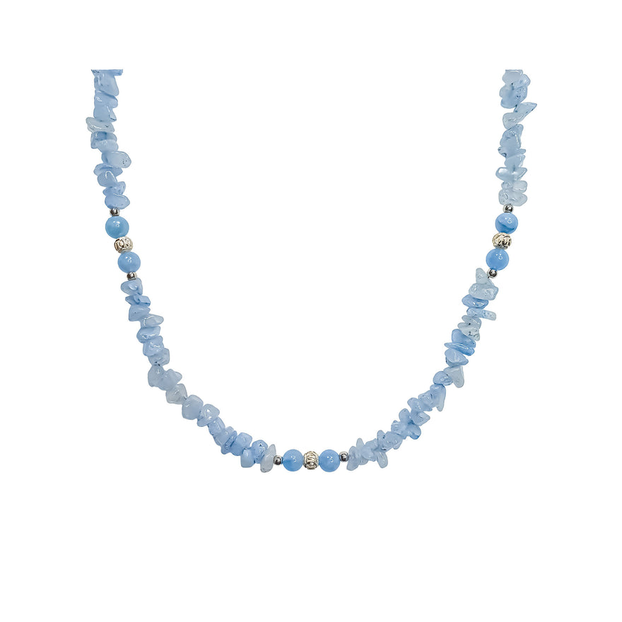 Light blue synthetic stone necklace