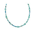 Blue and turquoise synthetic stone bead necklace